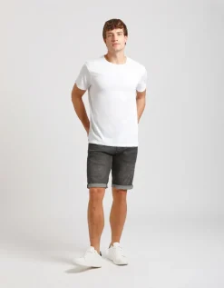 Bermuda di jeans nero slim fit