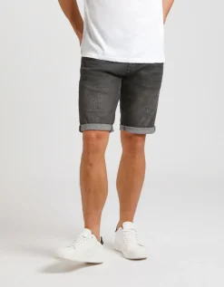 Bermuda di jeans nero slim fit