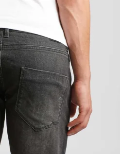 Bermuda di jeans nero slim fit