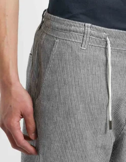 Bermuda misto lino a righe
