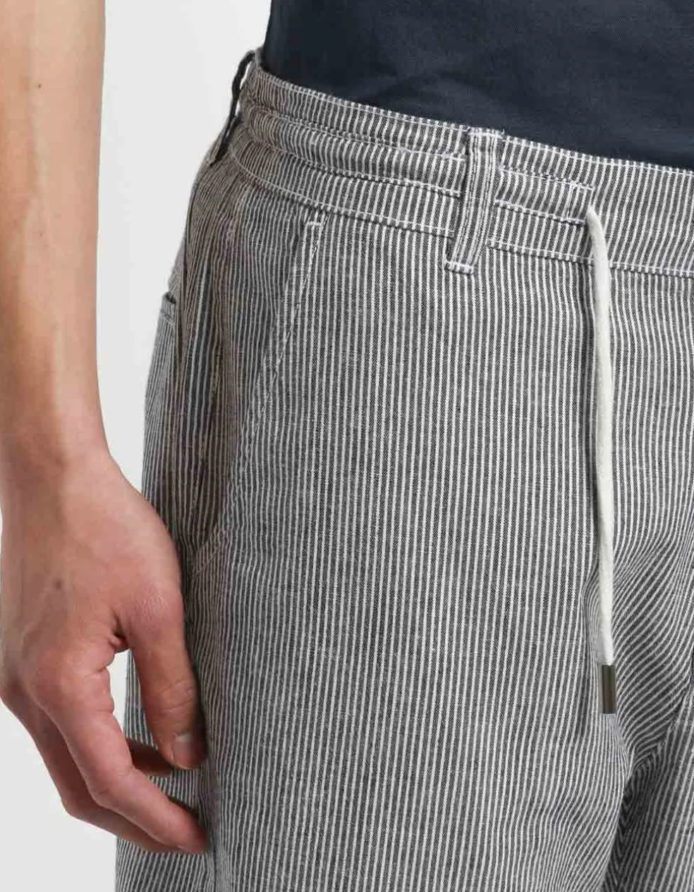 Bermuda misto lino a righe