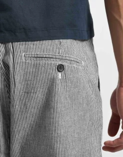 Bermuda misto lino a righe