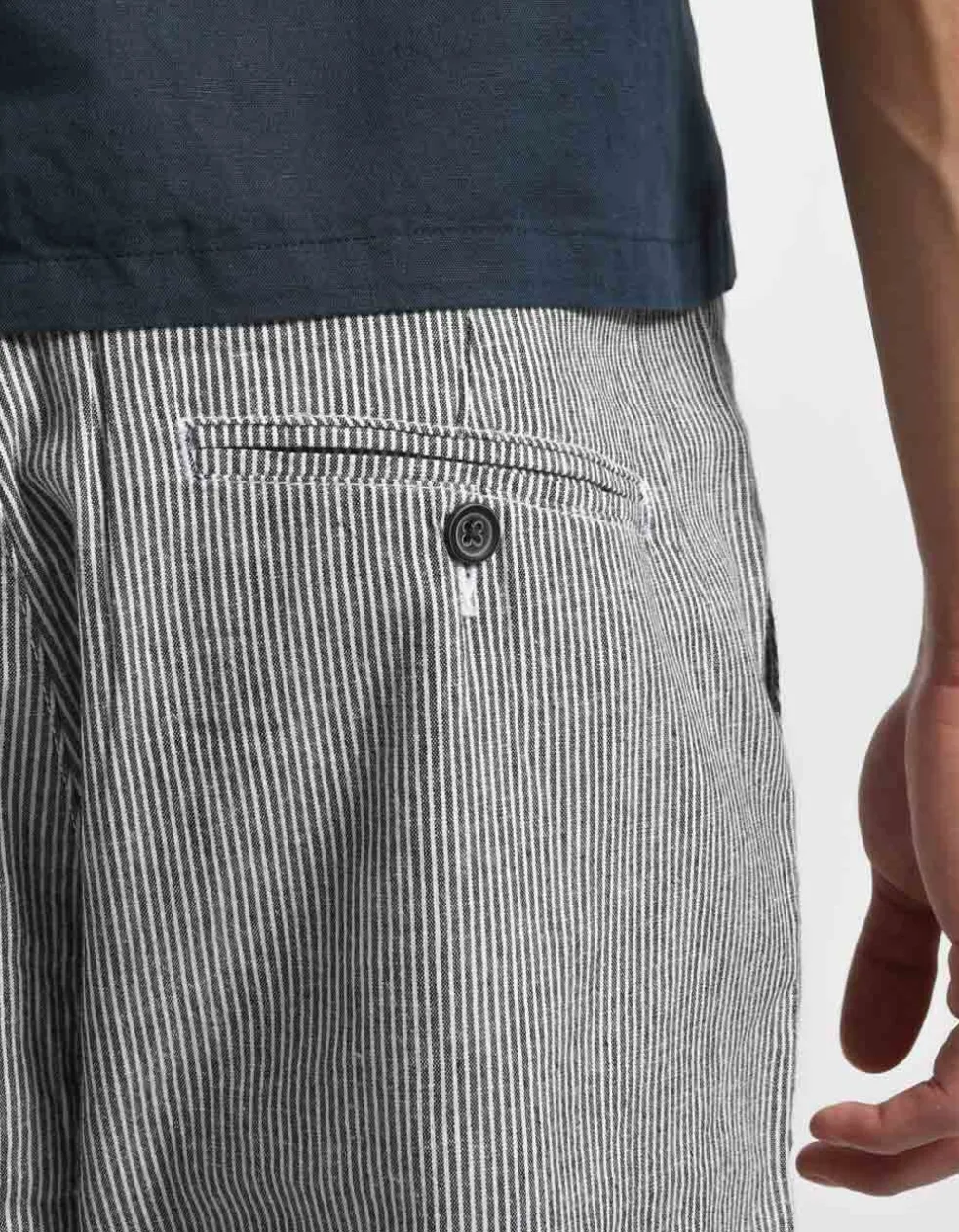 Bermuda misto lino a righe