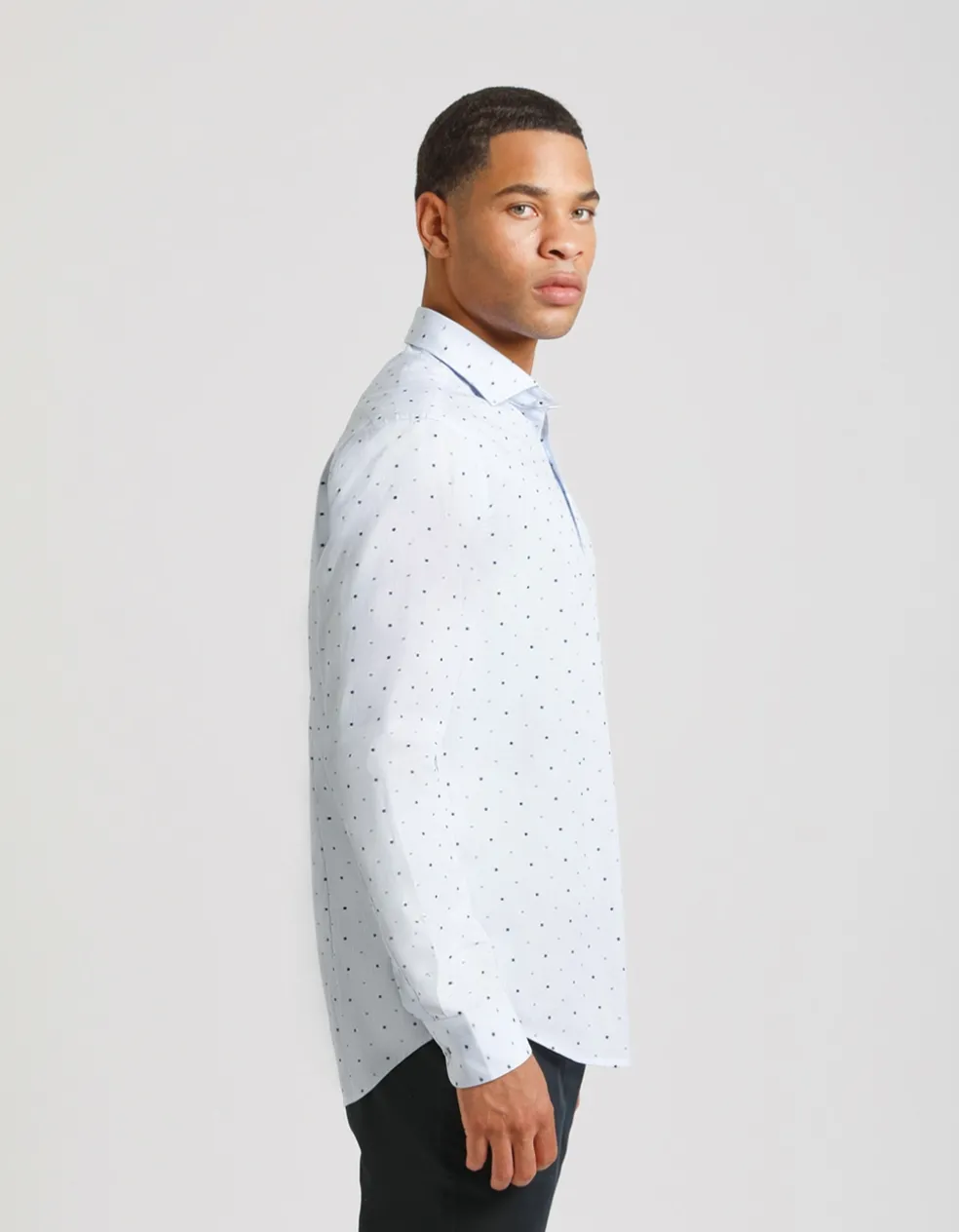 Camicia in cotone con microfantasia