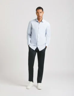 Camicia in cotone con microfantasia