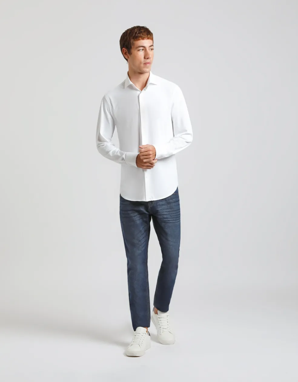 Camicia manica lunga tinta unita