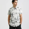 Camicia mezza manica 100% cotone con fantasia