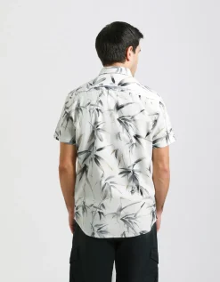 Camicia mezza manica 100% cotone con fantasia
