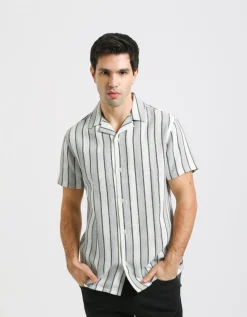 Camicia mezza manica a righe