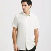 Camicia mezza manica a righe strutturata