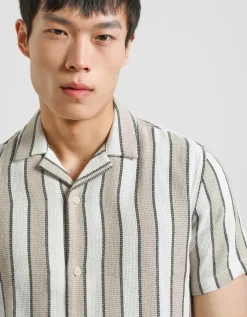 Camicia mezza manica a righe
