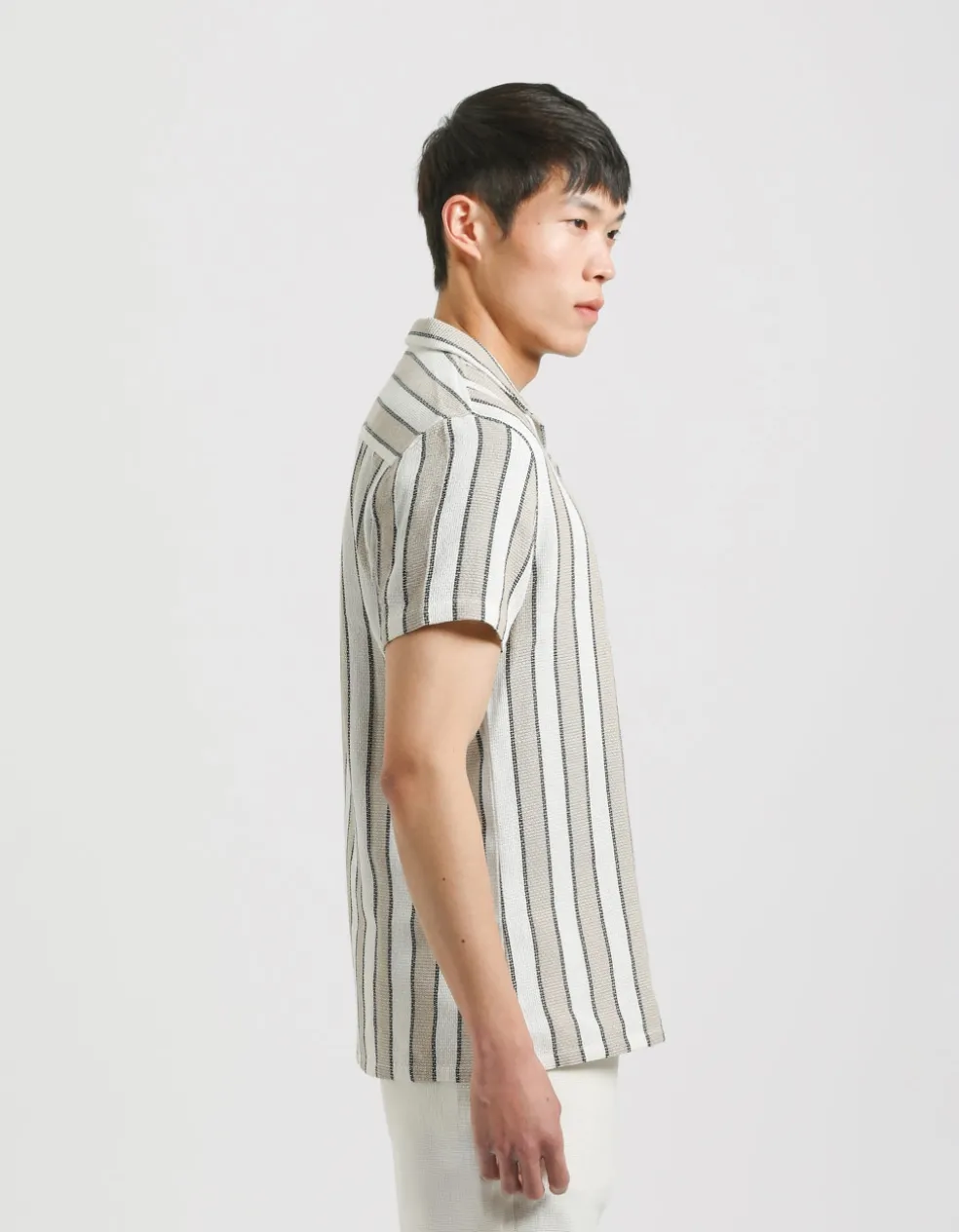 Camicia mezza manica a righe