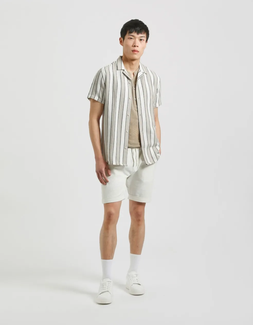 Camicia mezza manica a righe