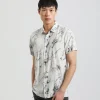 Camicia mezza manica fantasia 100% viscosa