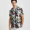 Camicia mezza manica fantasia 100% viscosa