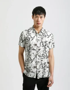 Camicia mezza manica fantasia 100% viscosa