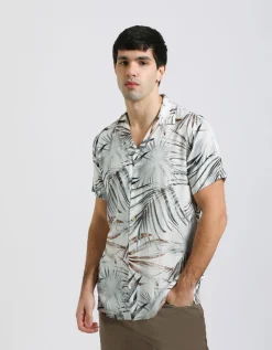 Camicia mezza manica fantasia 100% viscosa
