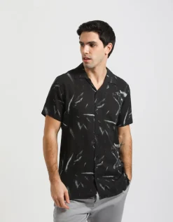 Camicia mezza manica fantasia 100% viscosa