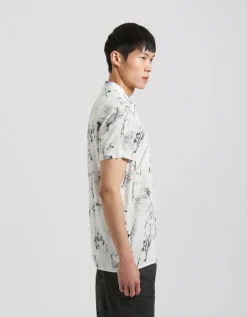 Camicia mezza manica fantasia 100% viscosa