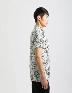 Camicia mezza manica fantasia 100% viscosa