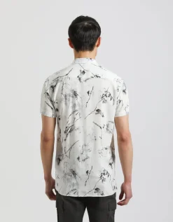 Camicia mezza manica fantasia 100% viscosa