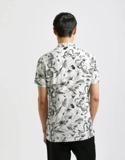 Camicia mezza manica fantasia 100% viscosa