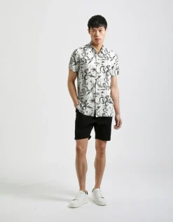 Camicia mezza manica fantasia 100% viscosa