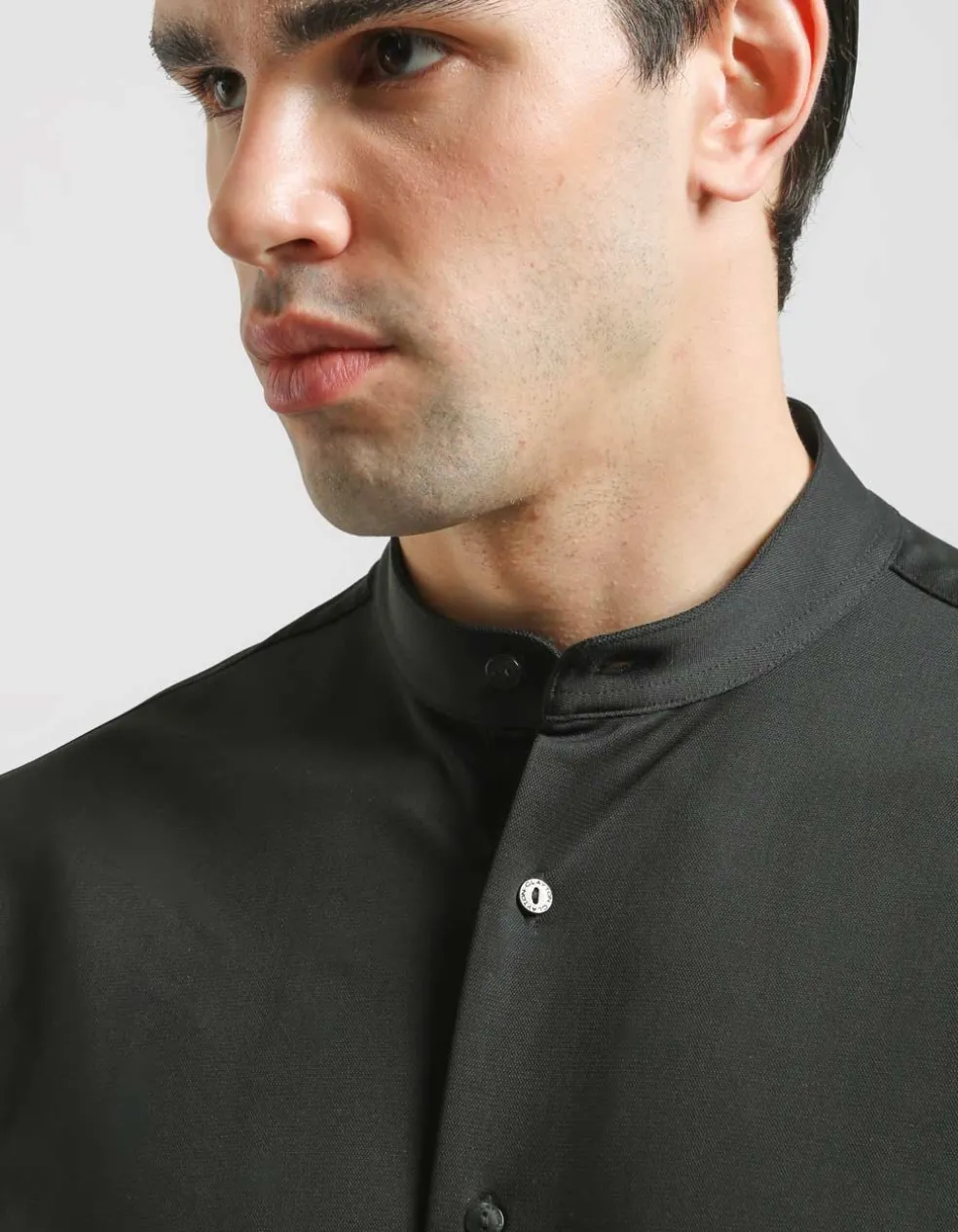 Camicia mezza manica in tessuto elastico
