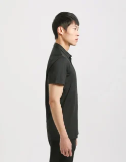 Camicia mezza manica in tessuto elastico