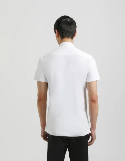 Camicia mezza manica in tessuto elastico