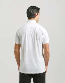 Camicia mezza manica in tessuto elastico