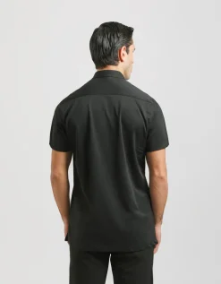 Camicia mezza manica in tessuto elastico
