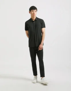 Camicia mezza manica in tessuto elastico