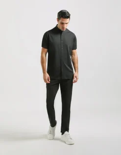 Camicia mezza manica in tessuto elastico