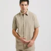 Camicia mezza manica misto cotone