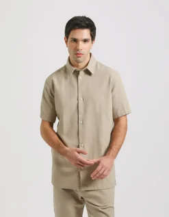 Camicia mezza manica misto cotone