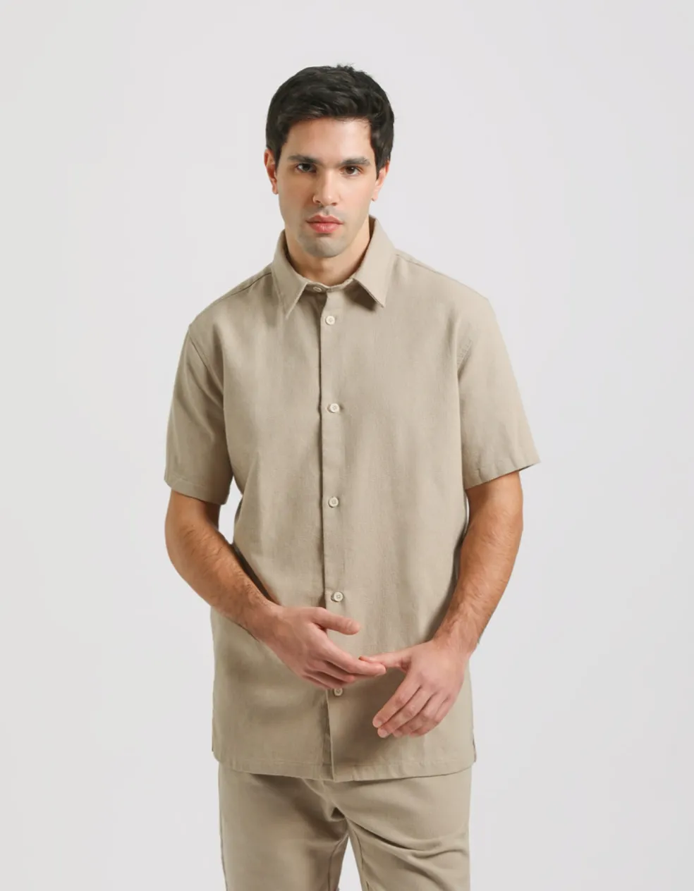 Camicia mezza manica misto cotone