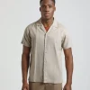 Camicia mezza manica misto lino