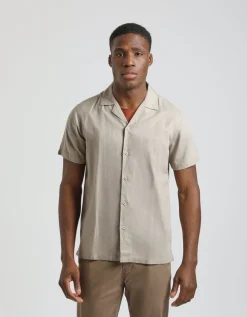 Camicia mezza manica misto lino