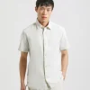 Camicia mezza manica misto cotone