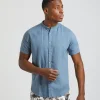 Camicia mezza manica misto lino