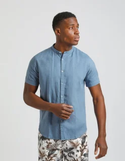 Camicia mezza manica misto lino