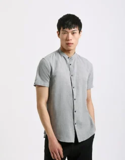 Camicia mezza manica misto lino