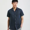 Camicia mezza manica misto lino