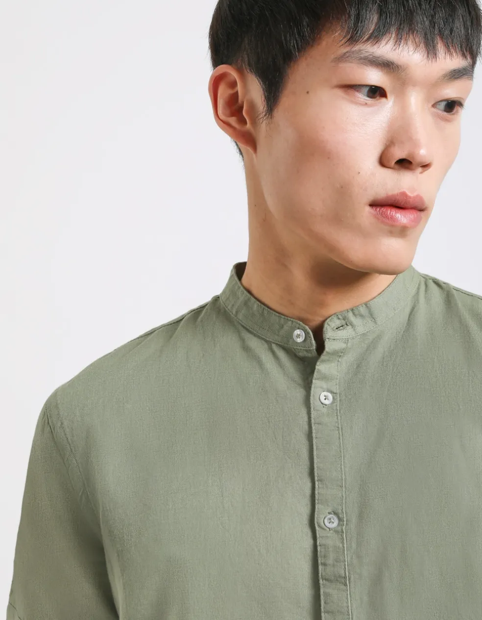 Camicia mezza manica misto lino