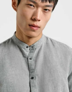 Camicia mezza manica misto lino