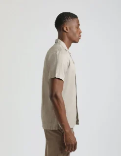 Camicia mezza manica misto lino