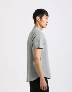 Camicia mezza manica misto lino
