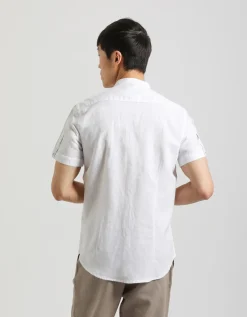 Camicia mezza manica misto lino
