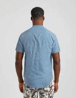 Camicia mezza manica misto lino
